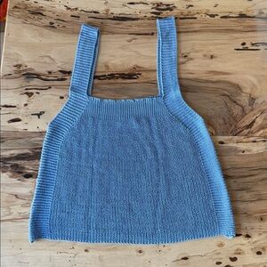 Zara Blue Knit Sweater Tank Top Size‎ Small